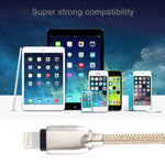 كابل شحن ومزامنة بيانات 1 متر منسوج 108 نواة نحاسية 8 دبابيس إلى USB لأجهزة iPhone و iPad