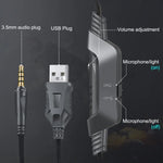سماعة ألعاب ONIKUMA K6 فوق الأذن بصوت جهير ستيريو محيطي مع ميكروفون وأضواء RGB