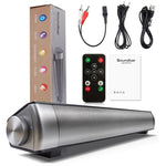 مكبر صوت شريط صوت LP-08 CE0152 مشغل MP3 USB 2.1CH بلوتوث لاسلكي مع جهاز تحكم عن بعد، CE0152 أسود، CE0152 ذهبي