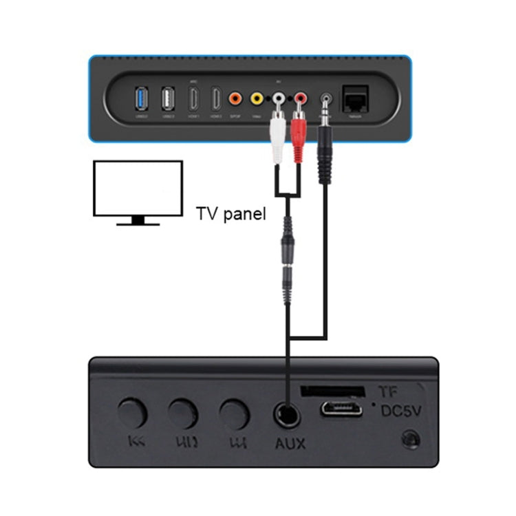 مكبر صوت شريط صوت LP-08 CE0152 مشغل MP3 USB 2.1CH بلوتوث لاسلكي مع جهاز تحكم عن بعد، CE0152 أسود، CE0152 ذهبي