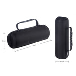 صندوق تخزين صلب بسحاب من PU + غطاء سيليكون ناعم لمكبر صوت بلوتوث JBL Charge 3 مع حزام كتف