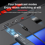 مكبر صوت بلوتوث لاسلكي محمول SC211 مع مضخم صوت، بلوتوث 5.0، يدعم بطاقة TF وقرص U وAUX 3.5 مم