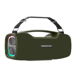 مكبر صوت بلوتوث محمول خارجي HOPESTAR A6X TWS مع أضواء موسيقية ملونة، يدعم بنك الطاقة والمكالمات بدون استخدام اليدين وقرص U وبطاقة TF و AUX 3.5 مم، A6X أسود، A6X أخضر