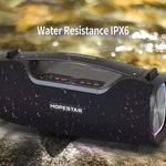 مكبر صوت بلوتوث محمول خارجي HOPESTAR A6X TWS مع أضواء موسيقية ملونة، يدعم بنك الطاقة والمكالمات بدون استخدام اليدين وقرص U وبطاقة TF و AUX 3.5 مم، A6X أسود، A6X أخضر