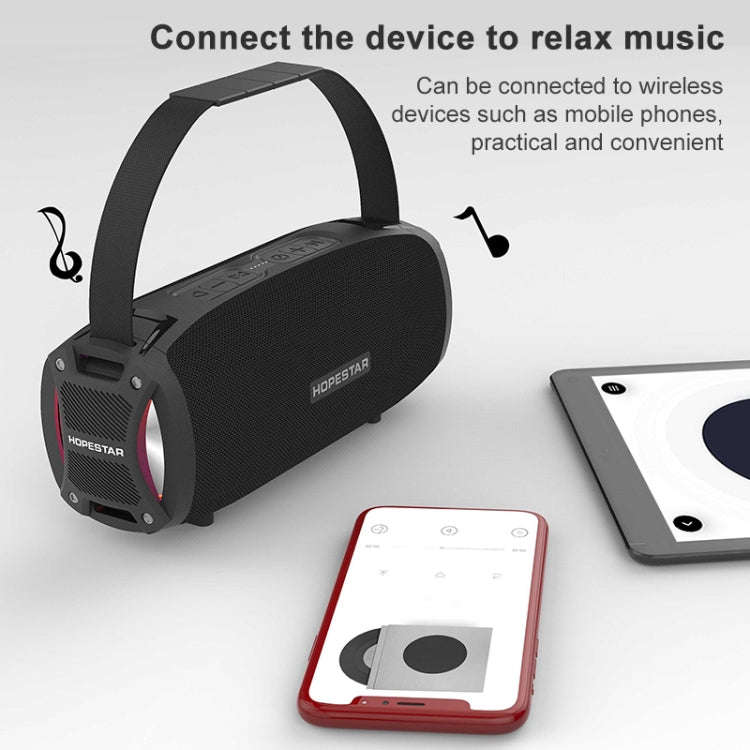 مكبر صوت بلوتوث محمول خارجي مقاوم للماء HOPESTAR H24 Pro TWS بنسيج منسوج مع ضوء إيقاعي، يدعم المكالمات بدون استخدام اليدين وقرص U وبطاقة TF و AUX 3.5 مم وراديو FM، H24 Pro أسود، H24 Pro رمادي، H24 Pro أزرق، H24 Pro أحمر
