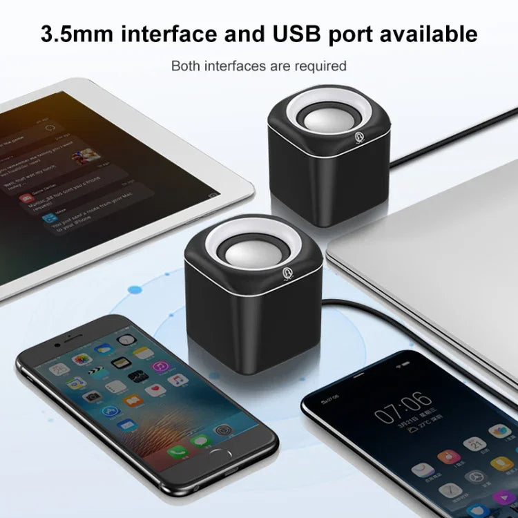 مكبر صوت سلكي صغير عالي الحجم بإصدار USB قياسي A1، طول الكابل: 1.1م، الإصدار القياسي