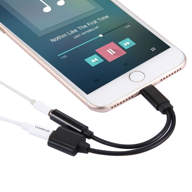 كابل محول شاحن 10 سم من 8 Pin أنثى و3.5 مم صوت أنثى إلى 8 Pin ذكر، يدعم جميع أنظمة IOS