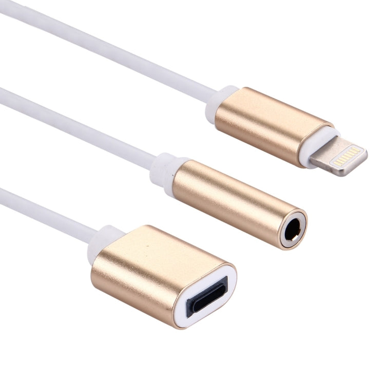 كابل محول شاحن 10 سم من 8 Pin أنثى و3.5 مم صوت أنثى إلى 8 Pin ذكر، يدعم جميع أنظمة IOS
