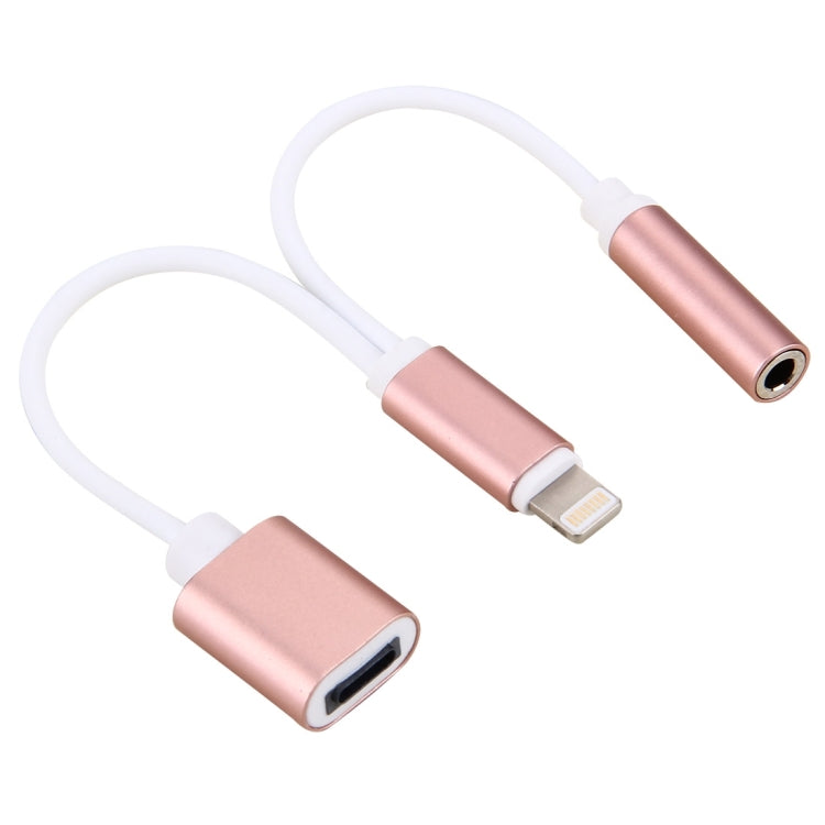 كابل محول شاحن 10 سم من 8 Pin أنثى و3.5 مم صوت أنثى إلى 8 Pin ذكر، يدعم جميع أنظمة IOS