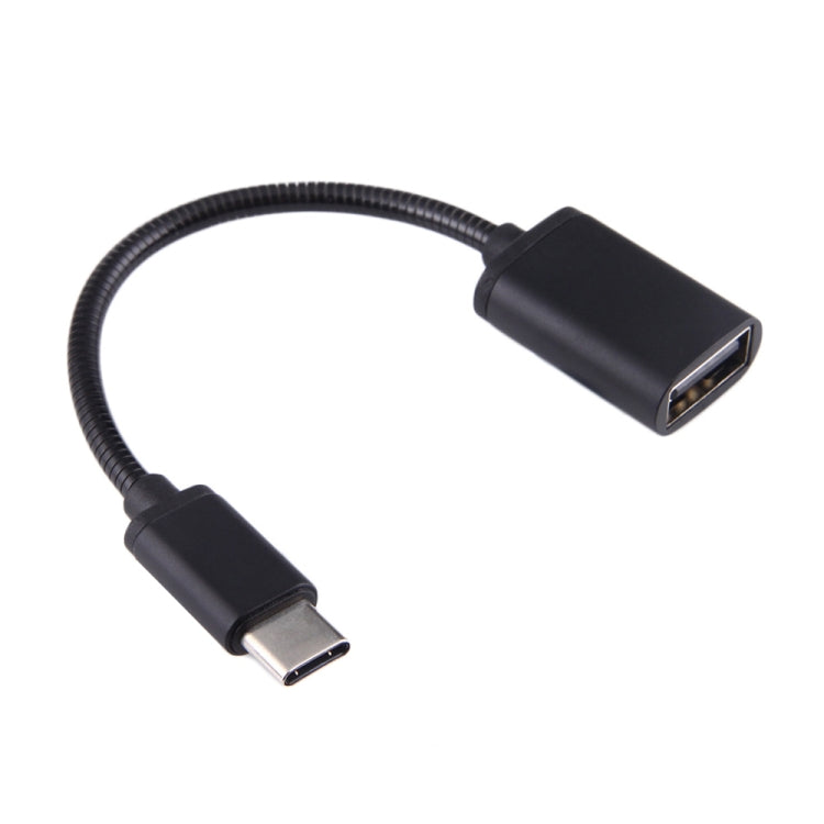 كابل شحن ونقل بيانات USB أنثى إلى Type-C ذكر بطول 8.3 سم بسلك معدني OTG