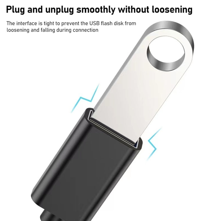 كابل شحن ونقل بيانات USB أنثى إلى Type-C ذكر بطول 8.3 سم بسلك معدني OTG