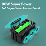 مكبر صوت بلوتوث لاسلكي 80 واط مع مضخم صوت خارجي يدعم TWS وبطاقة TF وقرص USB XDOBO X8 Plus