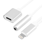 كابل محول شاحن 10 سم من 8 Pin أنثى و3.5 مم صوت أنثى إلى 8 Pin ذكر، يدعم جميع أنظمة iOS