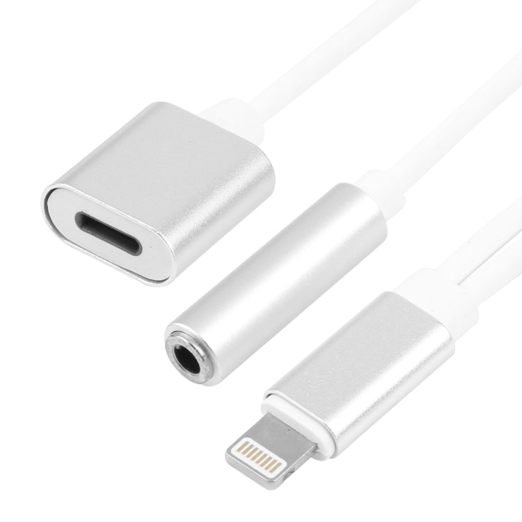 كابل محول شاحن 10 سم من 8 Pin أنثى و3.5 مم صوت أنثى إلى 8 Pin ذكر، يدعم جميع أنظمة iOS