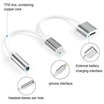 كابل محول شاحن 10 سم من 8 Pin أنثى و3.5 مم صوت أنثى إلى 8 Pin ذكر، يدعم جميع أنظمة iOS