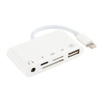 موزع 5 في 1 8 دبابيس إلى USB و USB-C / Type-C ومنفذ سماعة 3.5 مم وقارئ بطاقات SD و TF