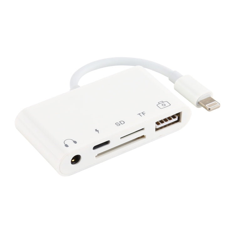 موزع 5 في 1 8 دبابيس إلى USB و USB-C / Type-C ومنفذ سماعة 3.5 مم وقارئ بطاقات SD و TF