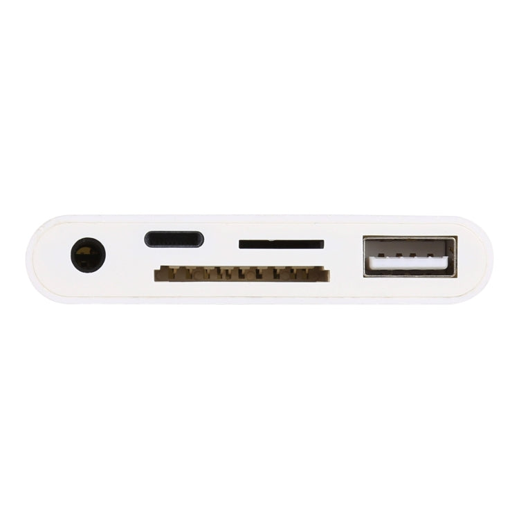 موزع 5 في 1 8 دبابيس إلى USB و USB-C / Type-C ومنفذ سماعة 3.5 مم وقارئ بطاقات SD و TF