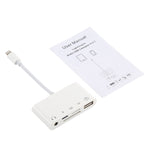 موزع 5 في 1 8 دبابيس إلى USB و USB-C / Type-C ومنفذ سماعة 3.5 مم وقارئ بطاقات SD و TF