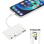 موزع 5 في 1 8 دبابيس إلى USB و USB-C / Type-C ومنفذ سماعة 3.5 مم وقارئ بطاقات SD و TF