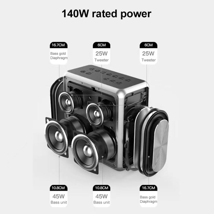 مكبر صوت كاريوكي بلوتوث لاسلكي محمول مقاوم للماء بقوة 140 واط XDOBO King Max IPX5، King Max