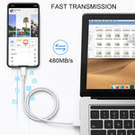 كابل مزامنة بيانات / شحن 8 دبابيس إلى USB 2.0، طول الكابل: 1 متر
