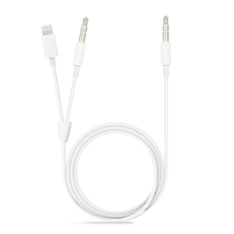 MH030 كابل صوت AUX 3.5 مم بطول 1 متر 2 في 1 8 بن ذكر و 3.5 مم ذكر إلى 3.5 مم ذكر لهواتف iPhone و iPad و Samsung و Huawei و Xiaomi و HTC، MH030