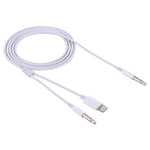 MH030 كابل صوت AUX 3.5 مم بطول 1 متر 2 في 1 8 بن ذكر و 3.5 مم ذكر إلى 3.5 مم ذكر لهواتف iPhone و iPad و Samsung و Huawei و Xiaomi و HTC، MH030