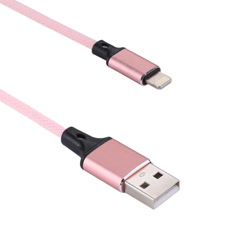 كابل شحن ومزامنة بيانات 1 متر 2A USB إلى 8 دبابيس بنمط نسج نايلون، 8 دبابيس وردي، 8 دبابيس أزرق، 8 دبابيس أحمر، 8 دبابيس أبيض