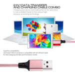 كابل شحن ومزامنة بيانات 1 متر 2A USB إلى 8 دبابيس بنمط نسج نايلون، 8 دبابيس وردي، 8 دبابيس أزرق، 8 دبابيس أحمر، 8 دبابيس أبيض