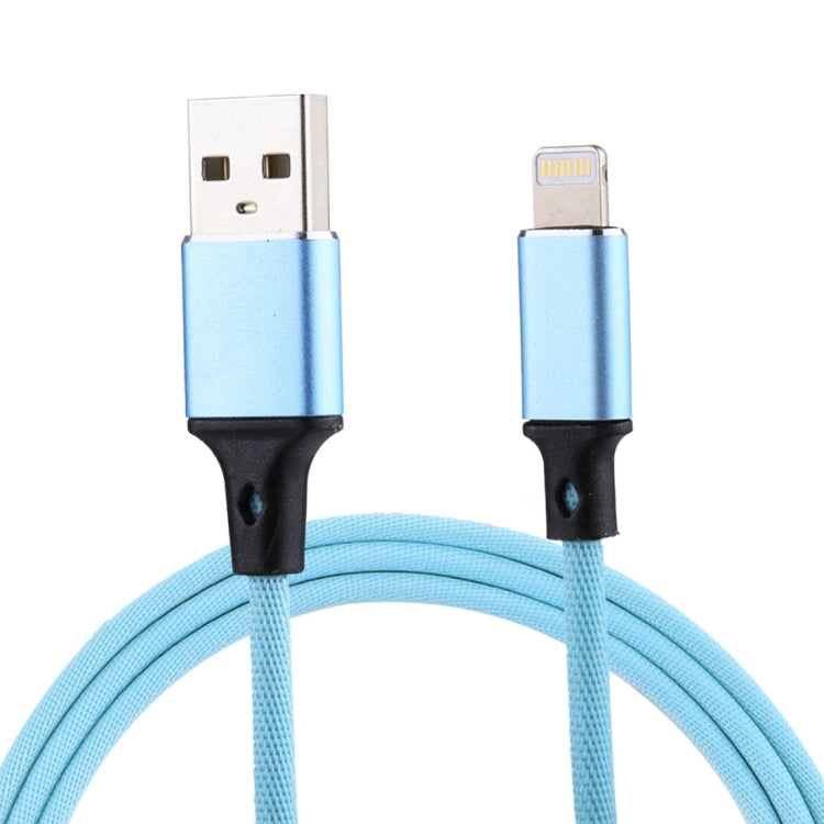 كابل شحن ومزامنة بيانات 1 متر 2A USB إلى 8 دبابيس بنمط نسج نايلون، 8 دبابيس وردي، 8 دبابيس أزرق، 8 دبابيس أحمر، 8 دبابيس أبيض