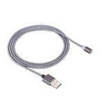 كابل شحن ومزامنة بيانات مضفر بطول 1.05 متر من 8 بن + Micro USB + USB-C / Type-C إلى USB مع مؤشر LED
