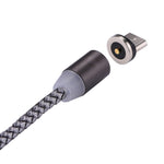 كابل شحن ومزامنة بيانات مضفر بطول 1.05 متر من 8 بن + Micro USB + USB-C / Type-C إلى USB مع مؤشر LED