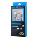 كابل شحن ومزامنة بيانات مضفر بطول 1.05 متر من 8 بن + Micro USB + USB-C / Type-C إلى USB مع مؤشر LED