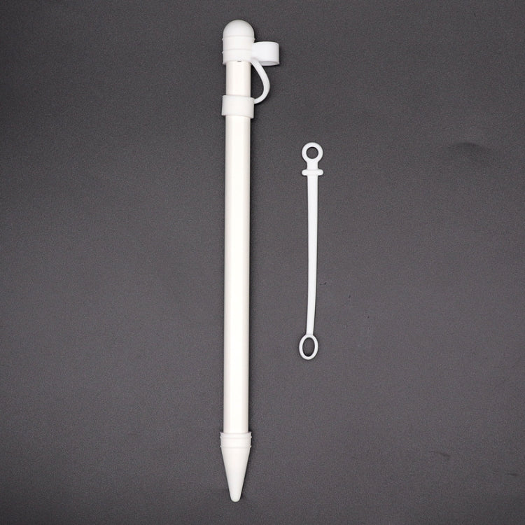 غطاء حماية سيليكون 3 في 1 + غطاء لمس للقلم + حقيبة قلم Nip لقلم Apple Pencil، رمادي، أبيض