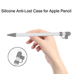 غطاء حماية سيليكون 3 في 1 + غطاء لمس للقلم + حقيبة قلم Nip لقلم Apple Pencil، رمادي، أبيض