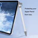 غطاء حماية سيليكون 3 في 1 + غطاء لمس للقلم + حقيبة قلم Nip لقلم Apple Pencil، رمادي، أبيض