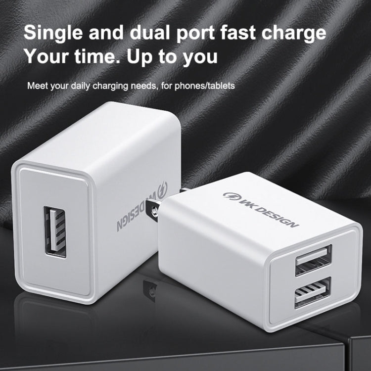 WK WP-U118 10 واط شاحن سفر بمنفذ USB واحد، محول طاقة، قابس US، WP-U118 قابس US