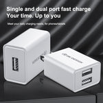 WK WP-U119 10 واط شاحن سفر بمنفذي USB، محول طاقة، قابس US، WP-U119 قابس US