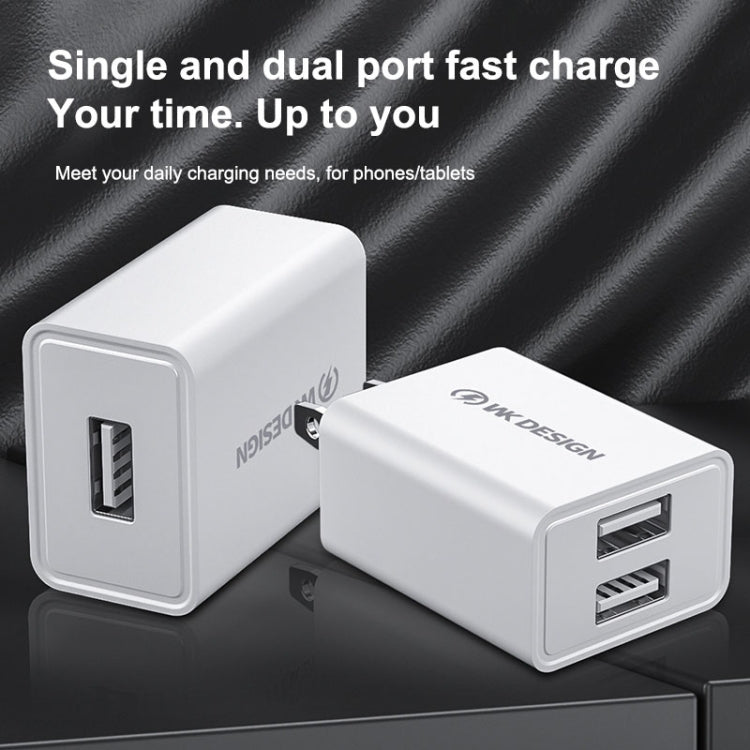 WK WP-U119 10 واط شاحن سفر بمنفذي USB، محول طاقة، قابس US، WP-U119 قابس US