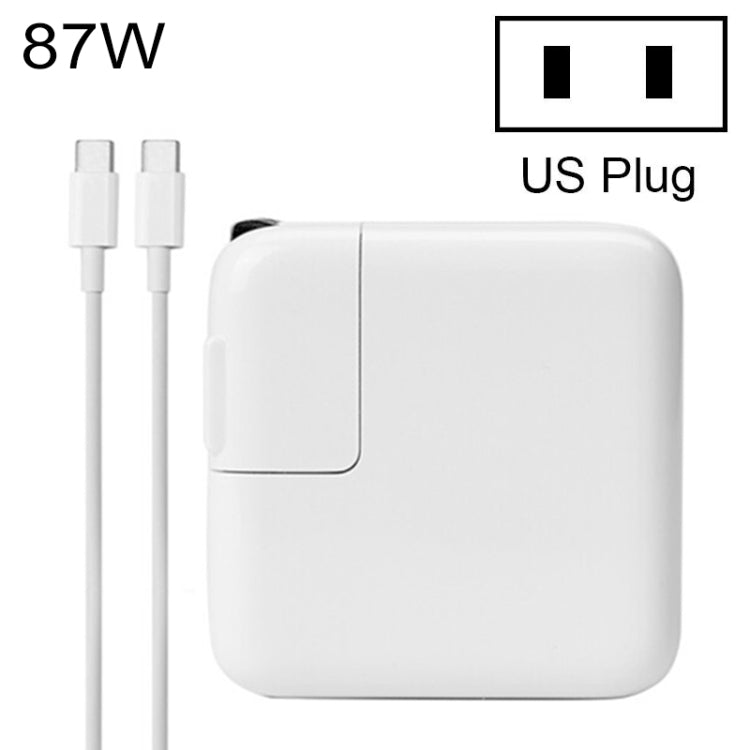 شاحن محمول محول طاقة Type-C بقوة 87W مع كابل شحن Type-C بطول 1.8 متر، قابس US، 87W قابس US