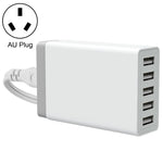 شاحن سريع للسفر XBX09 40W 5V 8A مع 5 منافذ USB، قابس المملكة المتحدة (أسود)، XBX09، 8A