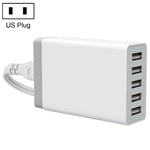 شاحن سريع للسفر XBX09 40W 5V 8A مع 5 منافذ USB، قابس المملكة المتحدة (أسود)، XBX09، 8A