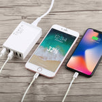 شاحن سريع للسفر XBX09 40W 5V 8A مع 5 منافذ USB، قابس المملكة المتحدة (أسود)، XBX09، 8A