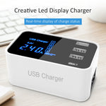 شاحن متعدد الوظائف CDA30 بقدرة 20W مع 3 منافذ USB + منافذ USB-C / Type-C مع شاشة LED، قابس الولايات المتحدة، قابس الولايات المتحدة