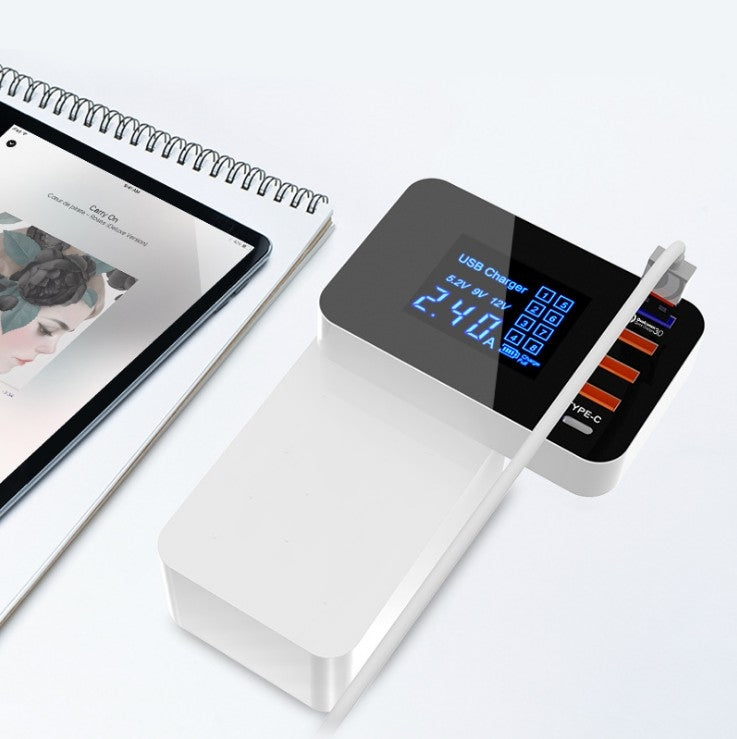 شاحن متعدد الوظائف CDA33Q بقدرة 40W مع USB QC 3.0 + 3 منافذ USB + منافذ USB-C / Type-C مع شاشة LED، قابس أستراليا، قابس أستراليا