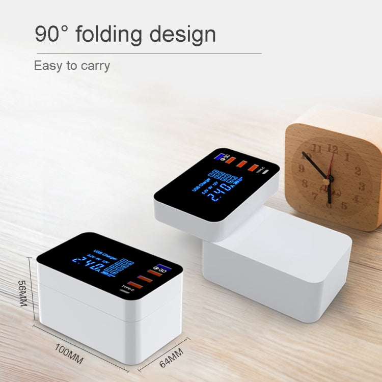 شاحن متعدد الوظائف CDA33Q بقدرة 40W مع USB QC 3.0 + 3 منافذ USB + منافذ USB-C / Type-C مع شاشة LED، قابس أستراليا، قابس أستراليا