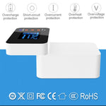 شاحن متعدد الوظائف CDA33Q بقدرة 40W مع USB QC 3.0 + 3 منافذ USB + منافذ USB-C / Type-C مع شاشة LED، قابس المملكة المتحدة، قابس المملكة المتحدة