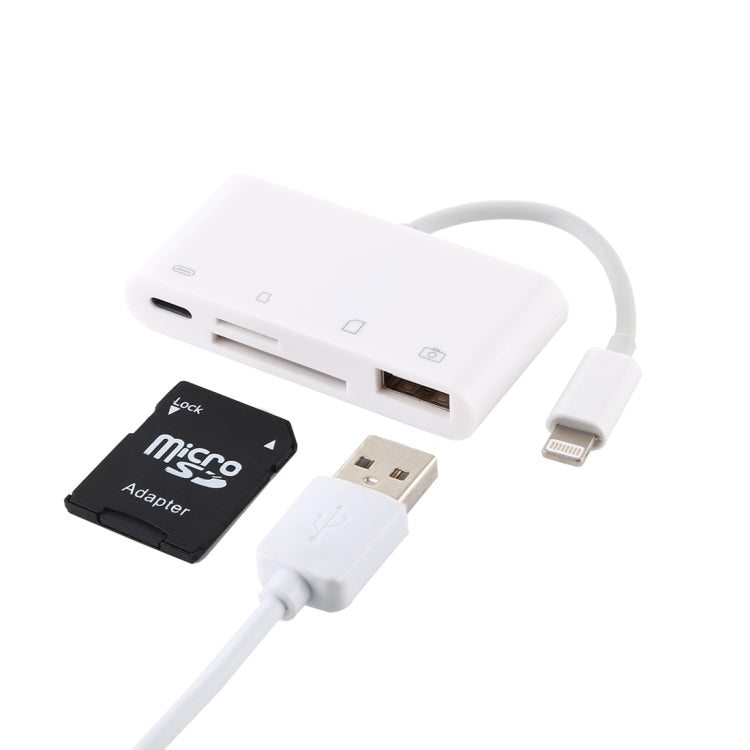 محول قارئ كاميرا NK-108L من 8 دبابيس إلى USB + بطاقة TF + بطاقة SD، متوافق مع أنظمة IOS 9.1 وما فوق، NK-108L