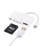 محول قارئ كاميرا NK-108L من 8 دبابيس إلى USB + بطاقة TF + بطاقة SD، متوافق مع أنظمة IOS 9.1 وما فوق، NK-108L